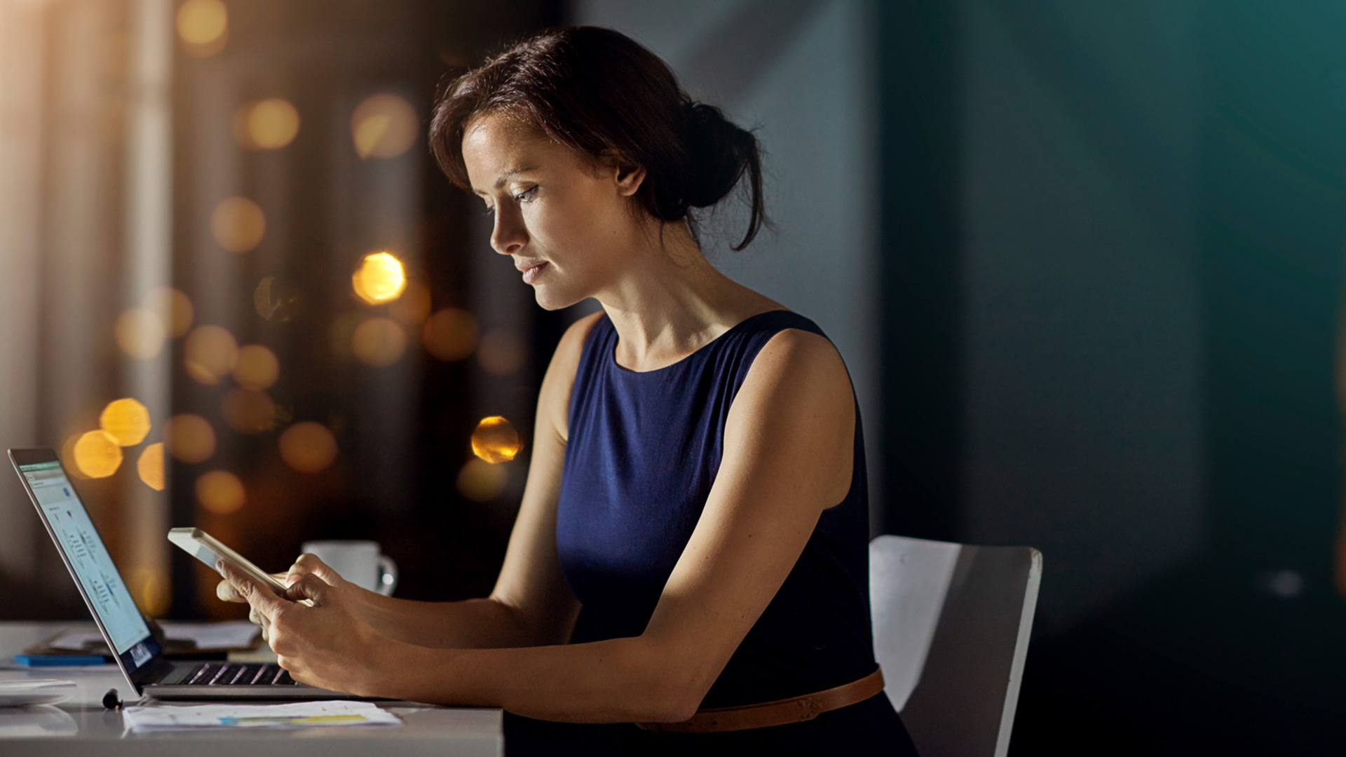 Canadian business leader working at home