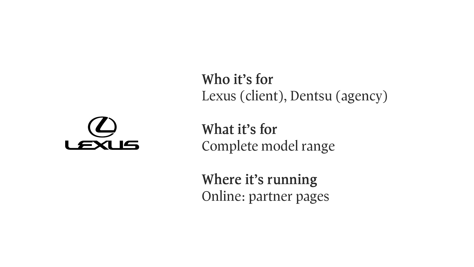 Lexus - digital custom content program with The Globe and Mail